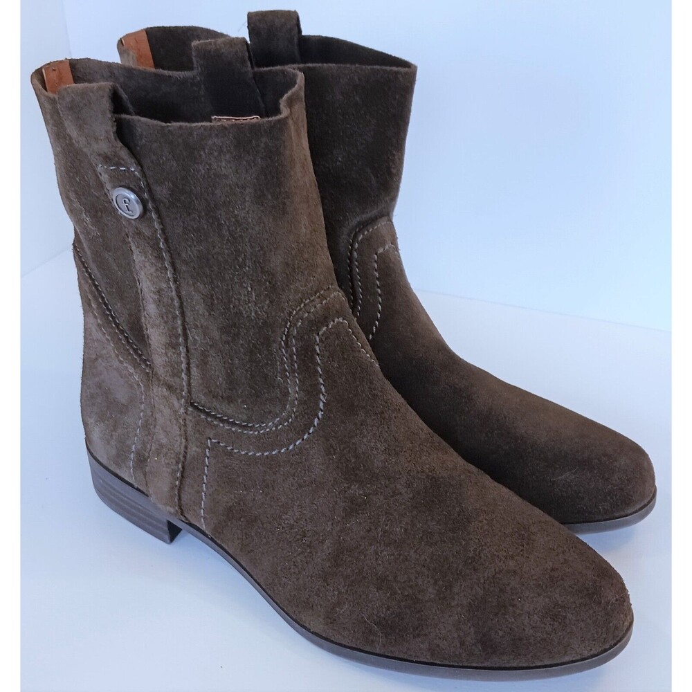 Frye & Co. "Sarah" suede ankle boots, olive green, women's 6 M